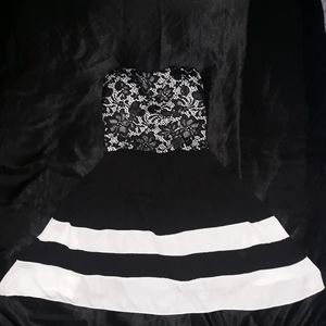 Black & White strapless dress